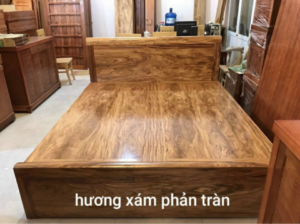 Giường gỗ hương xám phản tràn