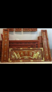Bộ hoành phi câu đối gỗ hương