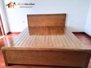 Giường Gỗ Sồi Nga 1m8*2m Dát Phản Tràn Có 2 Ngăn Kéo - GG001