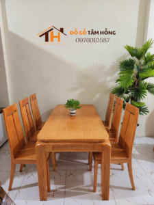 Bàn Ghế Ăn Gỗ Sồi Nga 6 Ghế - BGA001