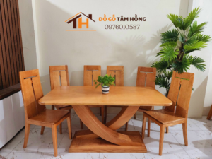 Bàn Ghế Ăn Gỗ Sồi Nga 6 Ghế - BGA001